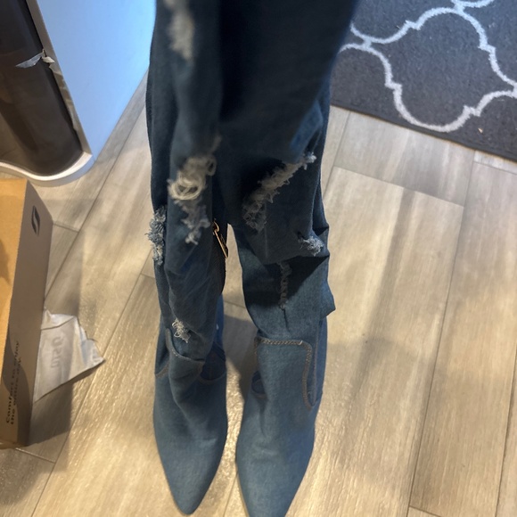 Thigh high jean boots - Picture 1 of 3